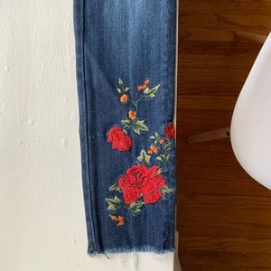 Free People floral embroidered jeans